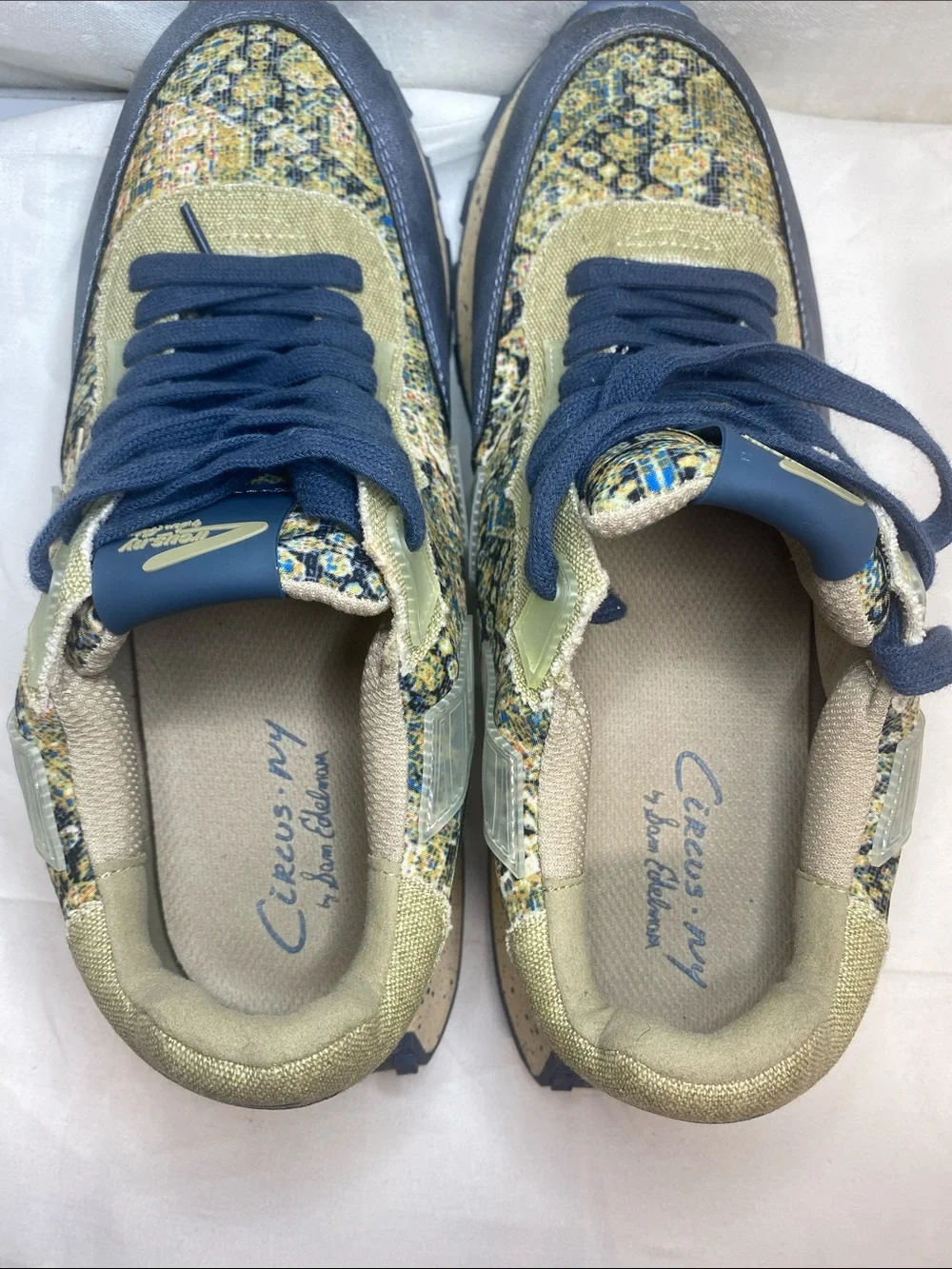 Circus by Sam Edelman Olive Green & Navy Mixed-Media Sneakers Devyn Size 10M